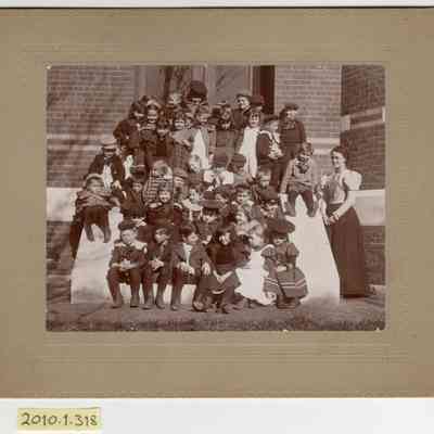 Children on Library Steps