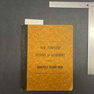 Patrons of Husbandry Record Book of Secretary's Quarterly Reports from Arlington Grange #139 to Secretary New Hampshire State Grange 1919-1928