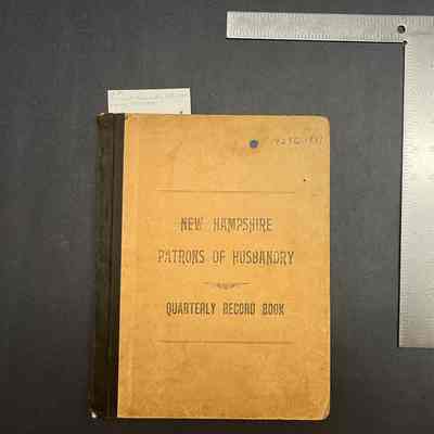 Patrons of Husbandry Record Book of Secretary's Quarterly Reports from Arlington Grange #139 to Secretary New Hampshire State Grange 1929-1939