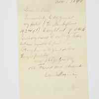 Letter to Lewis Latimer from Louis S. Maguire – November 1898
