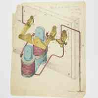 Hand-Colored Electrical Diagram, Signed