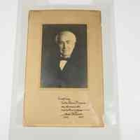 Portrait of Thomas Edison – Greetings to the Edison Pioneers (1927)