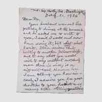 Letter from LHL to Dr. Sarah Greenberg