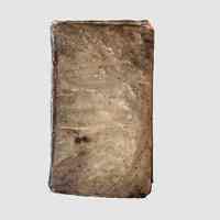          Front of Book; The spine and covers of the book are worn and aged, consistent with the book's age (over 400 years old). It appears to be bound in vellum, a common material for bookbinding in that era.
   