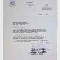 Correspondence Sent and Received, (1 folder, 1971)