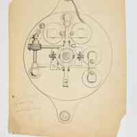 Technical Drawing of an Arc Lamp Mechanism by Lewis H. Latimer (1880)