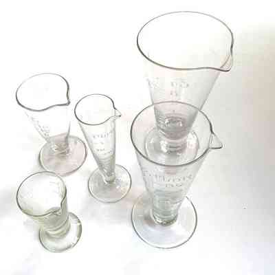 Glass measuring beakers