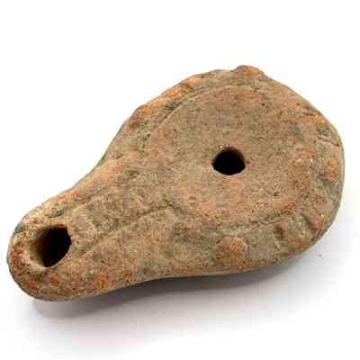 Red Terracotta Lamp - Greek