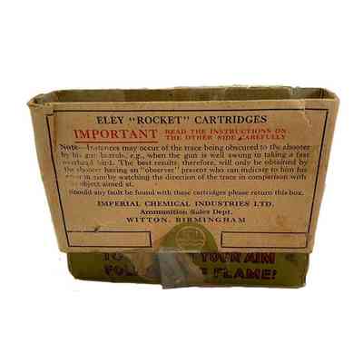 Back of Eley Rocket Cartridge box