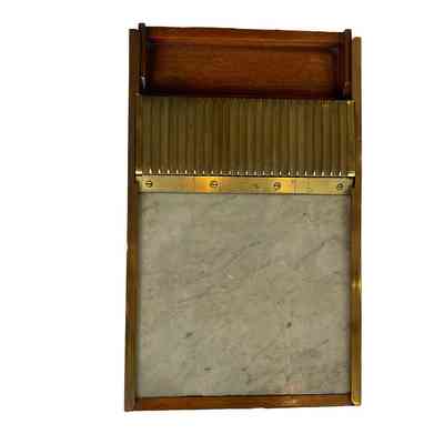 Pill roller showing marble, brass corrugated lines and the drawer