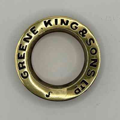 Brass Beer Barrel Collar - Greene King & Sons