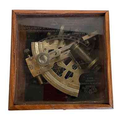 Nautical sextant in box