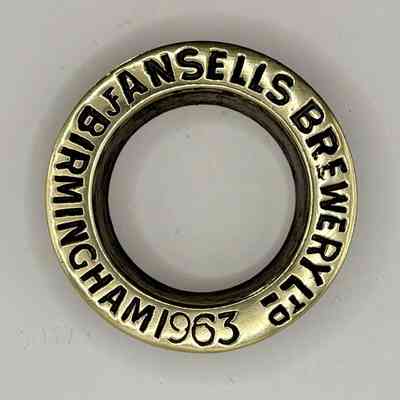 Brass Beer Barrel Collar-Ansells Brewery Birmingham 1963