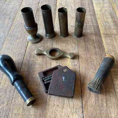 Group of cleaning tools for 12 bore gun