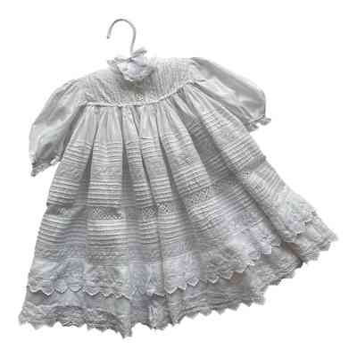 Child's dress with lace inserts