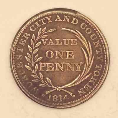 1814 Worcester City & County one penny token