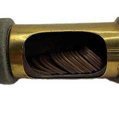Money tube open showing coins inside