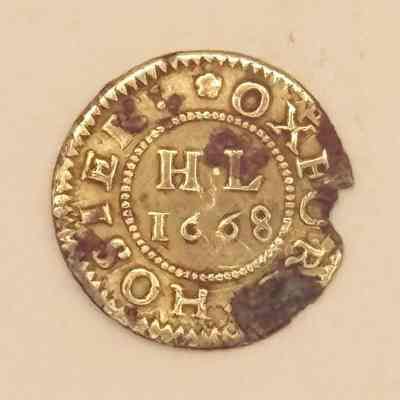 Local Token for Hugh Lamb Hosier Oxford 1668