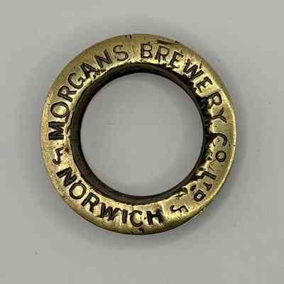 Brass Beer Barrel Collar-Morgans Brewery Norwich
