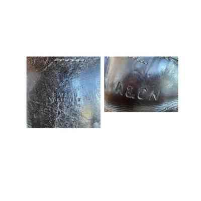Front of boot with F Wood, Wakefield; left-handside of boot with letters A & C.N