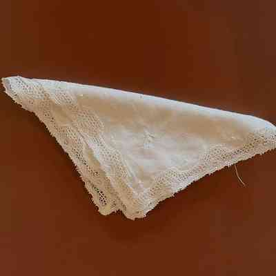 Lace edged handkerchief