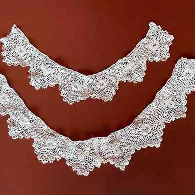 Two crochet lace collars