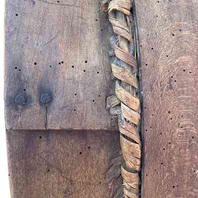 Detail showing bentwood overlap