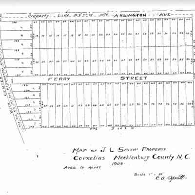 Map of J L Smith Property of 14 acres 1908