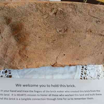 Brick showing finger pressure indentation by enslaved persons at Cedar Grove.
