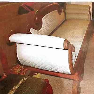 Gold Couch / Curved Settee