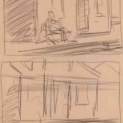 Untitled (Study of Figure Reclining on Deck)