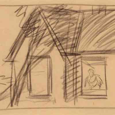 Recto: Study for High Noon (no. 2) (with multiple changes to roofline); Verso: Study for High Noon (no. 3)