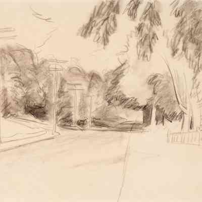 Recto: Study for Pamet River Road; Verso: Untitled (Study of Four Trees)