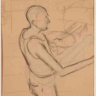 Untitled (Study of Figure with Palette and Brushes, presumably Edward)