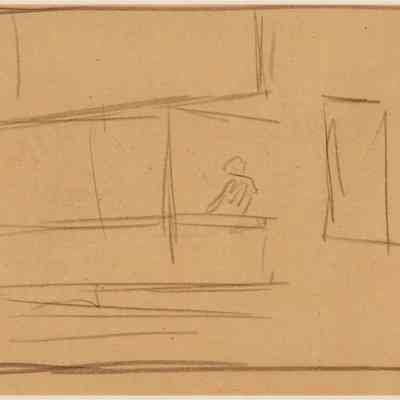 Recto: Study of Figure Behind Counter, possibly for Nighthawks; Verso: Study of a Seated Woman
