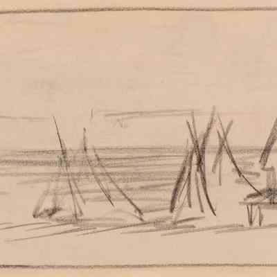 Recto: Study for The Lee Shore (no. 2 of 2); Verso: Untitled (Study of Large Ship Seen from Rear)