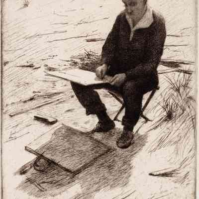 Untitled #2 (Self Portrait, Sketching)