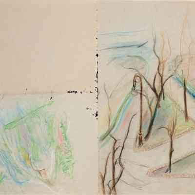 Recto: Untitled (Study of Pathway Along Water with Street Lamp); Verso: Untitled (Study of Landscape with Ocean, inscribed "NEA")