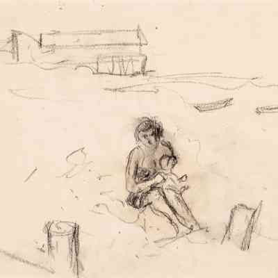 Recto: Untitled (Study of Woman on Beach); Verso: Untitled (Studies of Little Girl)