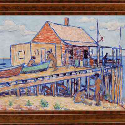 Eight Nudes on a Provincetown Pier