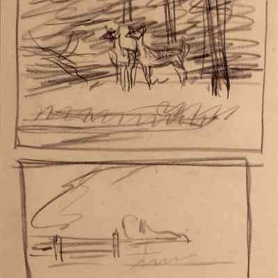 Recto: Untitled (Study of Animals and Fences) Verso: Untitled (Study of Deer and Fences)