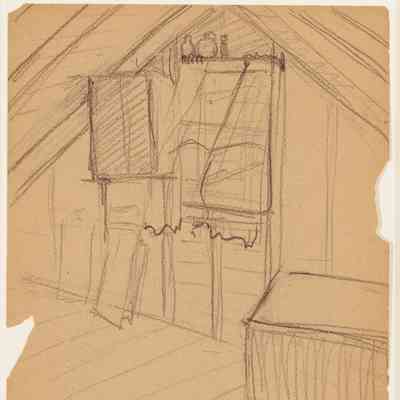 Untitled (Study of Attic Window, likely Hopper House)