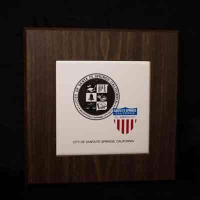 Wooden Tile Plaque, City of Santa Fe Springs