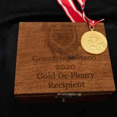 Wooden Box with Gold De Fleury Medal (US Army Engineer Association), 2020