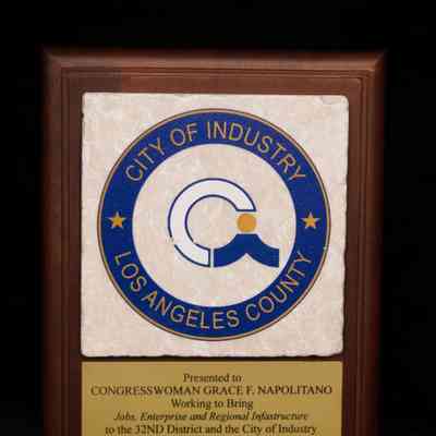 Wooden Tile Plaque, City of Industry