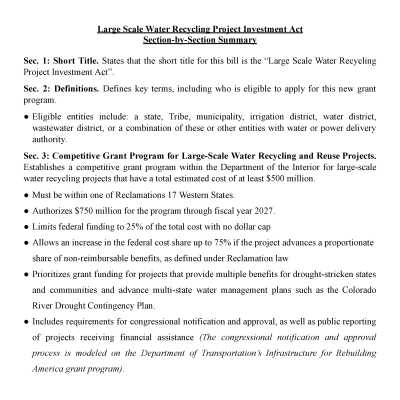 Section Summary of Bill