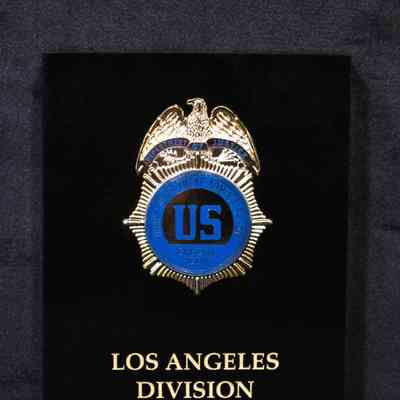 Badge in Plastic Block, Department of Justice