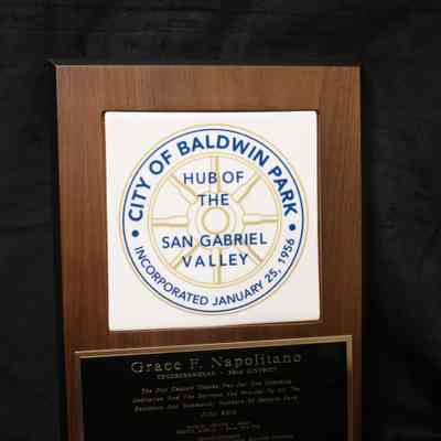 Wooden Tile Plaque, City of Baldwin Park