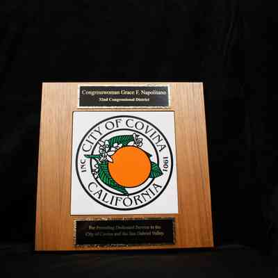 Wooden Tile Plaque, City of Covina