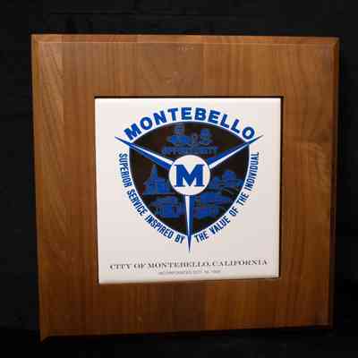 Wooden Tile Plaque, City of Montebello